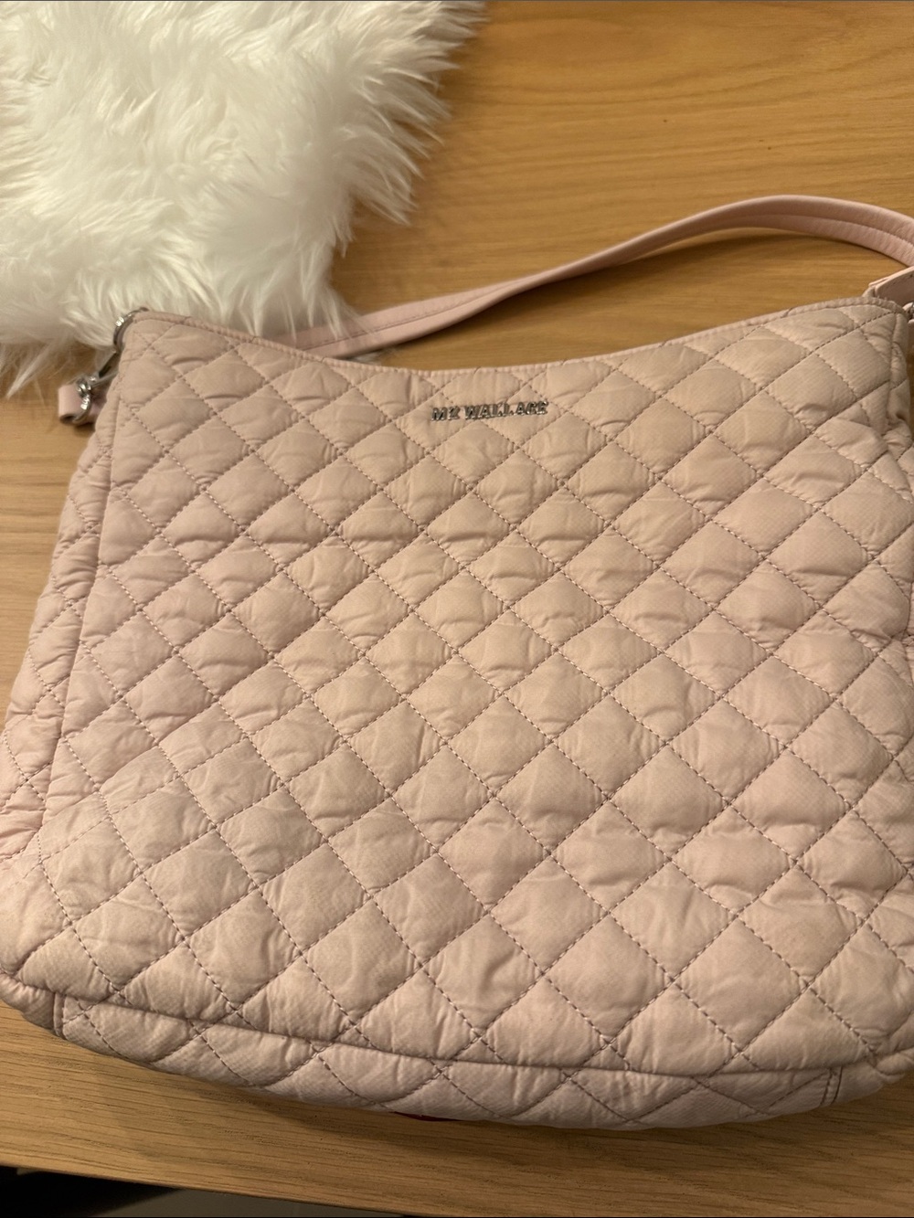 MZ Wallace Quilted Shoulder Bag in Light Blush Pink - Picture 5 of 11